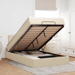 vidaXL Cadre de lit ottoman avec matelas crème 120x200cm tissu