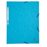 Lot De 3 Chemises À Élastiques 3 Rabats Carte Lustrée 400g/m2 - A4 - Océan - X 17 - Exacompta