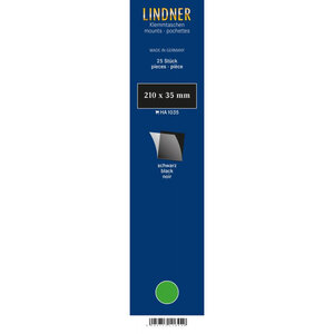 Bandes simple soudure 210 x 35 mm pour timbres-poste. Fond - Noir