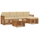 vidaXL Ensemble de canapés d'extérieur 6 Pièces Naturel et Beige
