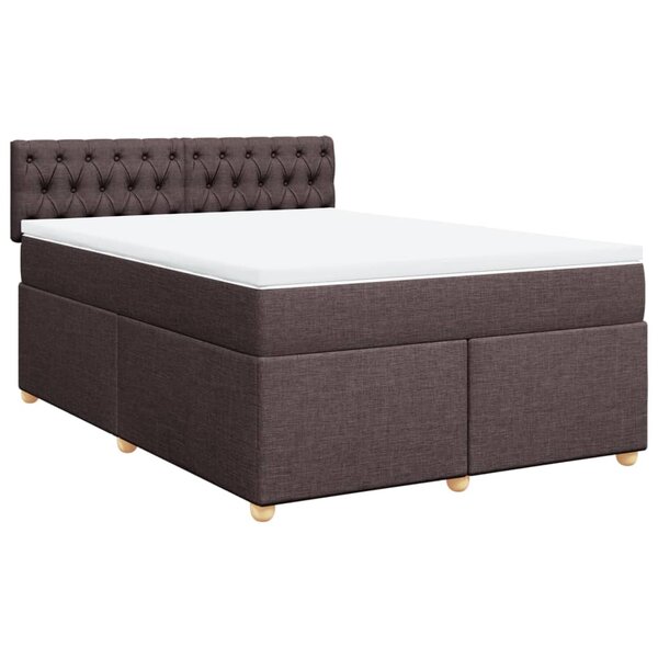 vidaXL Sommier à lattes de lit avec matelas Marron foncé 140x200 cm