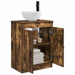 vidaXL Meuble de salle de bain avec évier Chêne fumé 54 x 35 x 83 cm