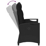 vidaXL Banc de jardin Noir 105 x 60 x 112 cm Acier et Polyester