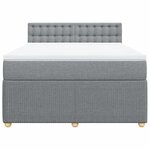 vidaXL Sommier à lattes de lit avec matelas Gris clair 160x200cm Tissu