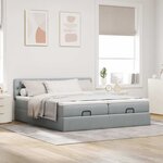 VidaXL Cadre de lit ottoman et matelas gris clair 160x200cm tissu