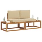 vidaXL Ensemble de canapés d'extérieur avec coussin 2 Pièces Naturel