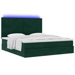 VidaXL Cadre de lit ottoman avec matelas vert foncé 180x200cm velours
