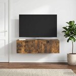 vidaXL Meuble TV mural Chêne fumé 98 x 31 x 30 cm Bois d'ingénierie