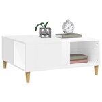 vidaXL Table basse blanc brillant 80x80x36 5 cm bois d'ingénierie