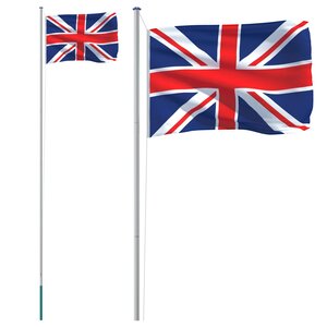 vidaXL Drapeau du Royaume-Uni et mât 6 23 m Aluminium