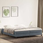 vidaXL Sommier à lattes de lit et matelas gris foncé 180x210cm velours