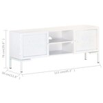 vidaXL Meuble TV Blanc 115x30x46 cm Bois massif de manguier