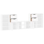 vidaXL Meubles TV 5 Pièces avec rangement ODDA blanc bois de pin massif