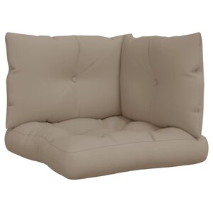 vidaXL Coussins de palette lot de 3 taupe tissu