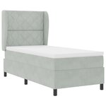 vidaXL Lit avec matelas ressort Gris clair 90 x 190 cm en velours