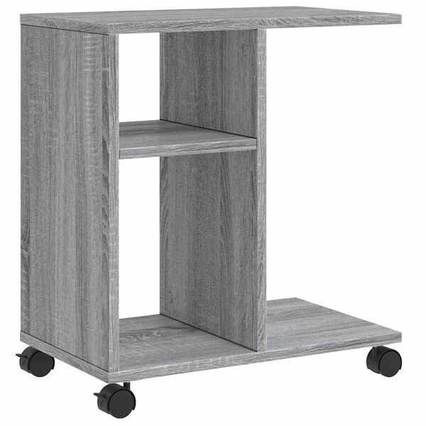 vidaXL Table d'appoint avec roues sonoma gris bois d'ingénierie