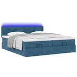 vidaXL Cadre de lit ottoman avec matelas bleu foncé 200x200 cm velours