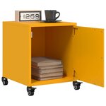 vidaXL Table de chevet jaune moutarde 36x39x43 5 cm acier
