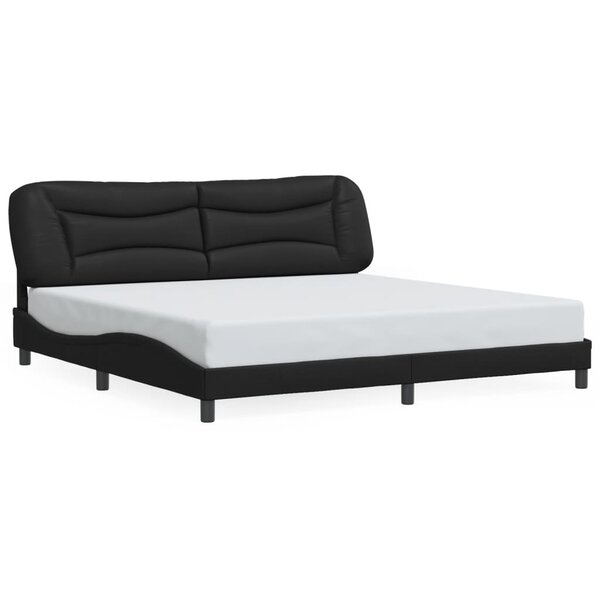 vidaXL Cadre de lit sans matelas Hvar noir 200x200 cm similicuir