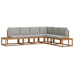 vidaXL Ensemble de canapés d'extérieur 6 Pièce Gris Naturel et Clair