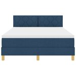 vidaXL Lit à ressorts avec matelas bleu 140x190 cm en tissu