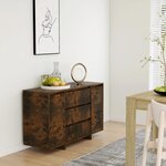 vidaXL Buffet avec 3 tiroirs chêne fumé 120x41x75 cm bois d'ingénierie