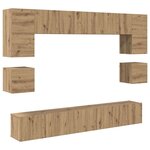 vidaXL Ensemble meuble TV 8 Pièces chêne artisanal 100 x 30 x 30 cm