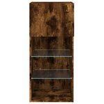 vidaXL Meuble TV avec lumières LED chêne fumé 40 5x30x90 cm