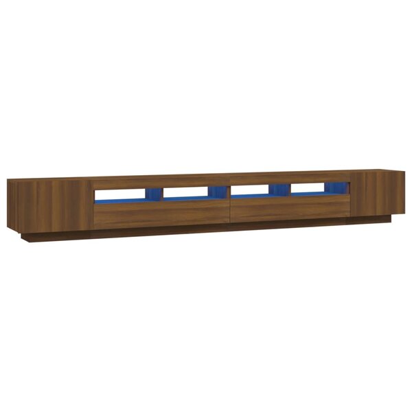 vidaXL Ensemble de meubles TV avec lumières LED 3 Pièces Chêne marron