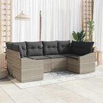 vidaXL Ensemble de canapé de jardin avec coussin 6 Pièces Gris clair