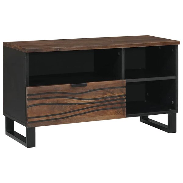 vidaXL Meuble TV Marron 80 x 33 x 46 cm bois de manguier massif