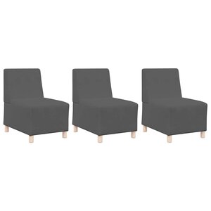 vidaXL Unité de Sofa Modulaire Sans Accoudoirs 3 Pièces Gris foncé