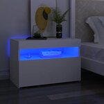 vidaXL Meuble TV avec lumières LED blanc 60x35x40 cm
