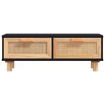 vidaXL Table basse Noir 80x40x30 cm Bois d'ingénierie et pin massif