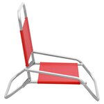 vidaXL Chaises de plage pliables 2 Pièces Rouge Tissu