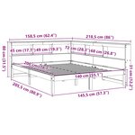 vidaXL Lit bibliothèque sans matelas cire marron 140x200 cm pin massif