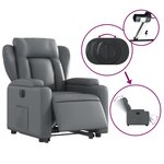 vidaXL Fauteuil inclinable électrique gris similicuir