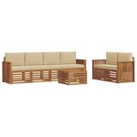 vidaXL Ensemble de canapés d'extérieur 7 pc Naturel et Beige