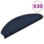 vidaXL Tapis d'escalier autocollants 30 pièces 65 x 21 x 4 cm Bleu marine Demi-rond Grand