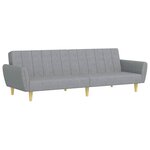 vidaXL Canapé-lit à 2 places avec repose-pied gris clair tissu