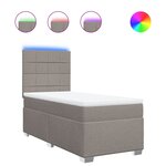 vidaXL Sommier à lattes de lit avec matelas Taupe 80x200 cm Tissu