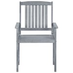 vidaXL Chaises de jardin avec coussins 6 Pièces Bois d'acacia massif Gris