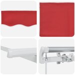 vidaXL Auvent Rétractable Rouge 350 x 200 cm Polyester et Aluminium