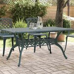 vidaXL Table de jardin vert 150x90x72 cm aluminium coulé