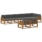 vidaXL Ensemble de canapés d'extérieur 8 pc Naturel et Anthracite