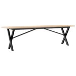 vidaXL Table basse cadre en X 160x40x45 cm bois de pin massif et fonte