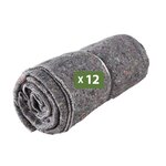 Pack and Move - Lot 12 couvertures de protection pour déménagement et stockage - 1 5 x 2 m - Épaisse et Résistante - Protection meubles