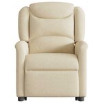 vidaXL Fauteuil inclinable de massage Crème Tissu