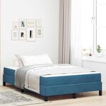 vidaXL Lit à ressorts avec matelas Bleu foncé 120 x 220 cm tissu