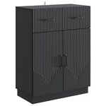 vidaXL Buffet avec tiroir Noir 66 x 34 5 x 87 cm Bois d'ingénierie